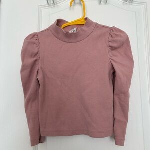 Girl Gap Ribbed Puff-Sleeve Top